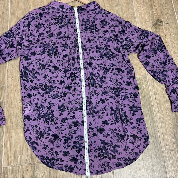 Pilcro Anthropologie Blouse Top Shirt Floral Romy Relaxed Button Oversized Linen - Picture 14 of 14